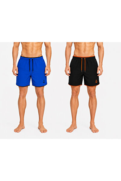 Karatopak 2-Piece Pocket Zipper-Lined Colorful Swim Shorts