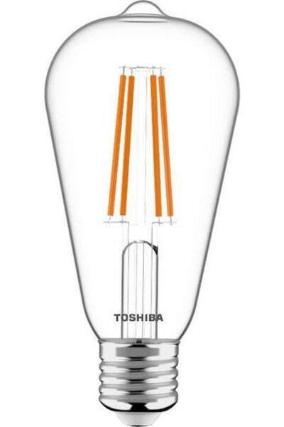 Toshiba Λάμπα LED 4.5W για ντουί E27 και σχήμα ST64 Θερμό Λευκό 470lm Κωδικός...