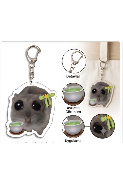 TanLight Matcha Seven Sad Hamster Anahtarlık - Dekoratif Çanta Charmı