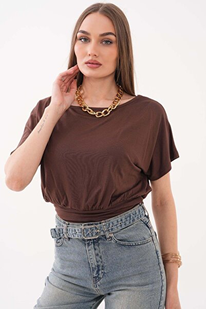 DazzUp Women's Open Collar Short Sleeve Blouse