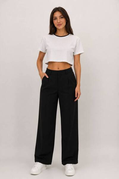 Rouge basıc Zero Collar Crop T-Shirt
