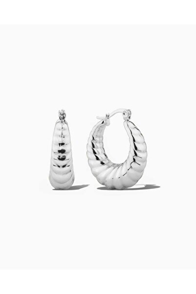 OYRE Silver Color Croissant Hoop Earrings