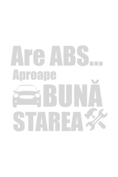 OEM Autocolant decorativ auto  "Are ABS... în stare aproape nouă ", 10cm, Alb