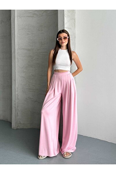 Biber Collection Kadın Modal Kumaş Pileli Şalvar Pantolon