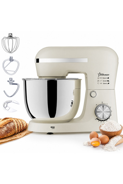 STARCREST Robot de bucatarie SKM-1550CR, 1500 W, Bol 5 L Inox, 4 Accesorii, 1...