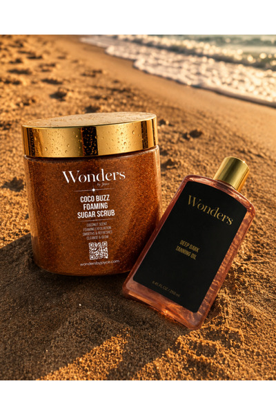 WONDERS Glow Starter Set – Coco Buzz Foaming Sugar Scrub 500 ml + Deep Dark T...