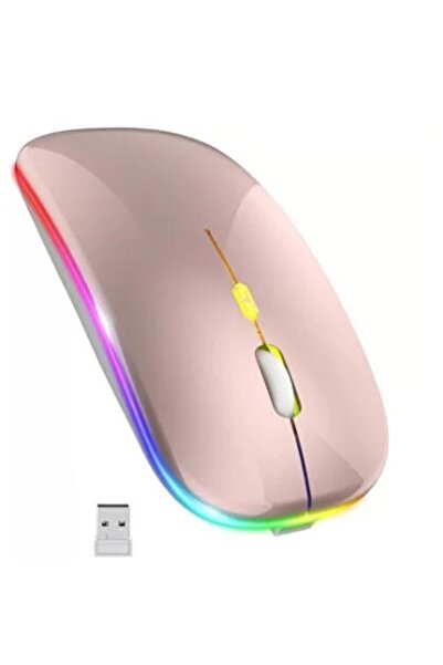 KRL Şarjlı Kablosuz Sessiz Mouse Rgb Led Işıklı Ultra Slim Usb 2.4ghz Ledli 8...
