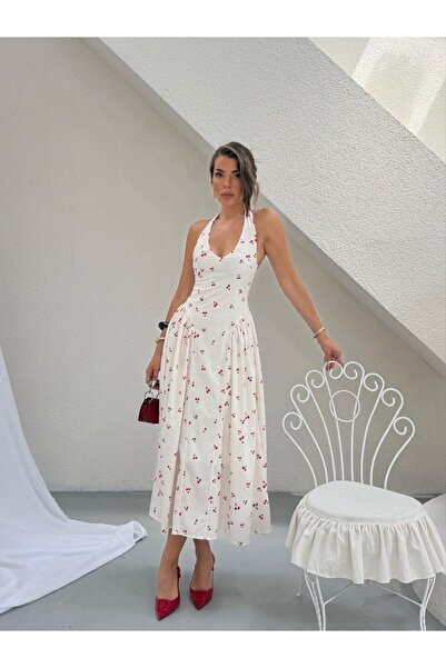 LİSAA BUTİK Women's Zr Model Fruit Patterned Dress