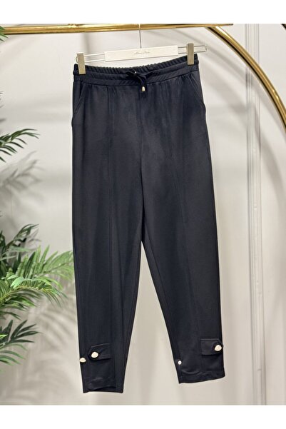2K 25553 two-button hem trousers black