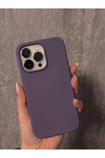 IPhone 14 Pro Max Uyumlu İçi Kadife Logolu Silikon Kılıf Kapak