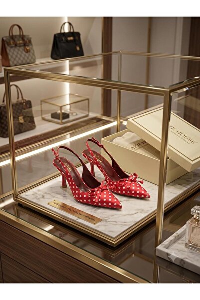 AZR Pointed-Toe Patterned Shoes with Bow and Buckle Details