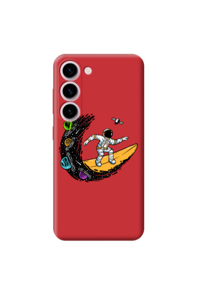 Other Samsung S23 Plus Surf in space Red Colored Silicone TPU Θήκη