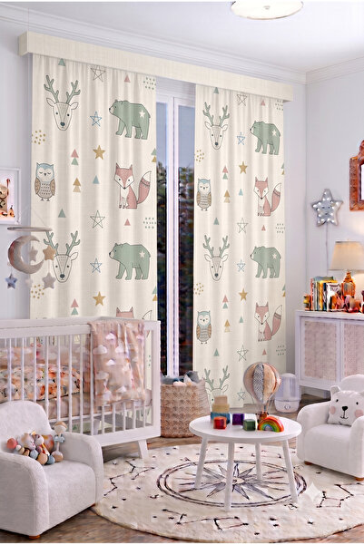 EFSANE PET ستارة خلفية لغرفة الأطفال الرضع مقاس 100 × 250 سم، ستارة غرفة أطفا...