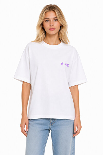 Compostela Unisex Women's Men's A.P.C Written Logo Front Printed Oversized Th...
