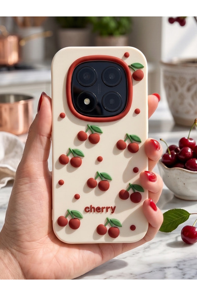 Rivor Xiaomi Redmi Note 15 Pro 4G Uyumlu Kılıf Kamera Çıkıntılı Cherry Yazılı...