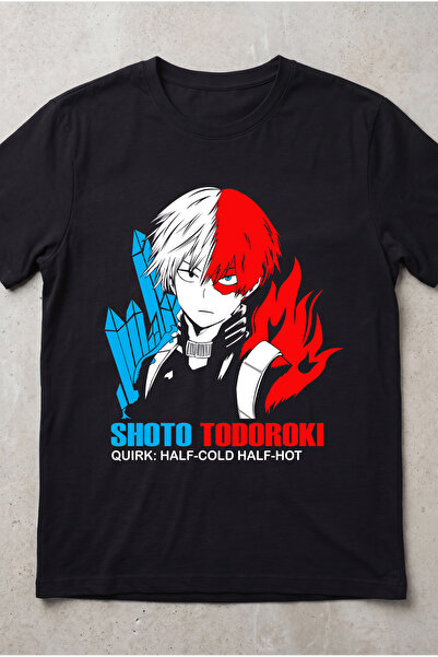 Silkensoul My Hero Academia Todoroki Anime Printed Standard Cut Unisex Tshirt