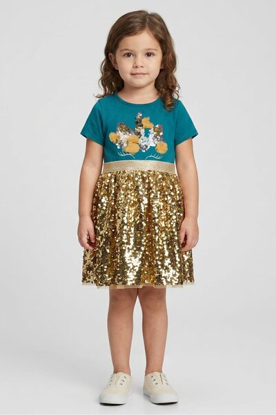 Miss Toddlers Girl Textured Dress, Multicolor