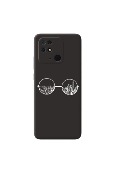 Other Xiaomi Redmi 10C Sunglasses Black Colored Silicone TPU Θήκη