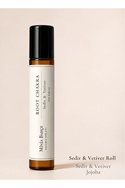 minia bahçe Root Chakra Roll - 100% Natural Cedar & Vetiver Oil 10 ml