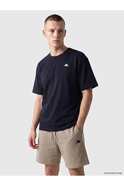 LC Waikiki Kappa Navy Blue Crew Neck Printed Unisex Sports T-Shirt