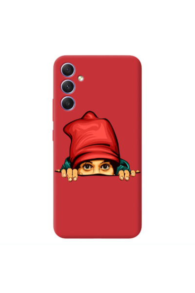 Other Samsung A34 Hidden Girl Red Colored Silicone TPU Θήκη