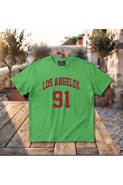 KOZİA OUTDOORS Women'S/Men's Unisex Los 91 Printed Crew Neck Oversized Combed...