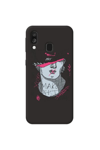 Other Samsung A40 Make art Black Colored Silicone TPU Θήκη