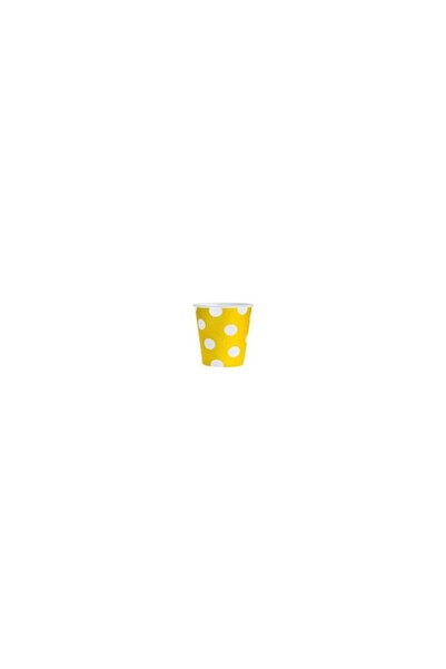 MC Micostore Pahare petrecere GoDan Party cu buline albe, 270ml, carton, galb...