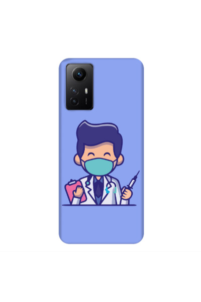 Other Xiaomi Redmi Note 12s Specialist Doctor Light Purple Colored Silicone T...