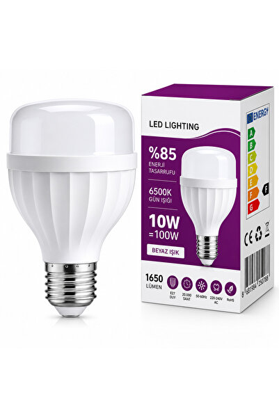 FIRSAT YOLU 10W LED Ampul E27 Duylu 6500K Beyaz Işık 1650 Lümen Enerji Tasarr...