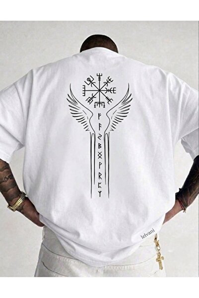 LELVANİ Tricou pentru bărbați cu imprimeu Viking Compass (Vegvisir) Viking Sp...