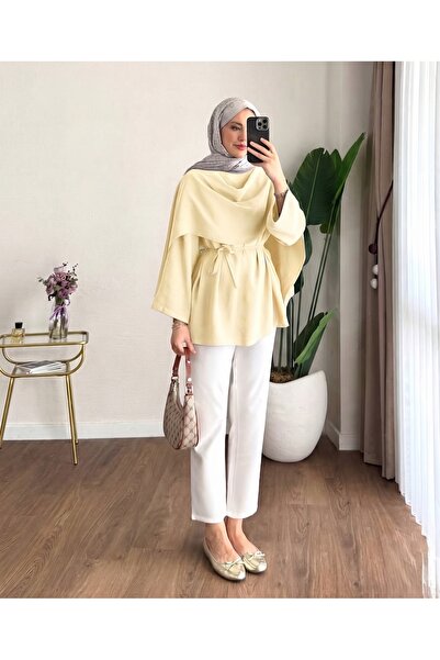 TrendParis Pelerin Yaka Bluz Sarı