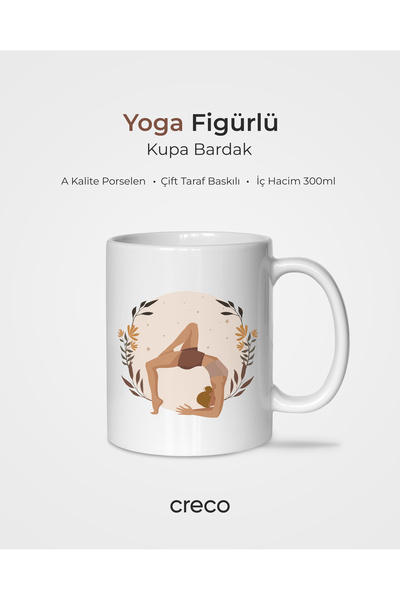 Yoga Figürlü Kupa Bardak - A Kalite Porselen