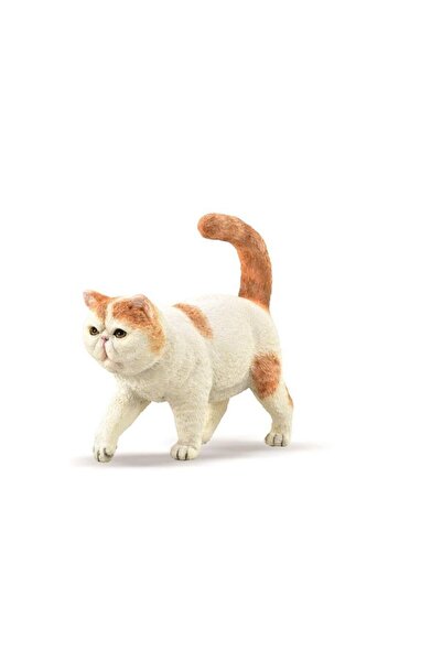 OEM Figurina pisica exotica, Collecta, Alb/ Maro
