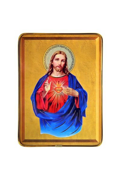 OEM Icoană de masă Inima lui Isus în ramă de aur Art Sacrum 15x20 cm