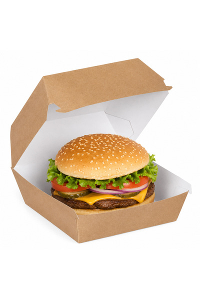 BARIŞKAN Hamburger Kutusu Natural 15x15x8cm 100 adet