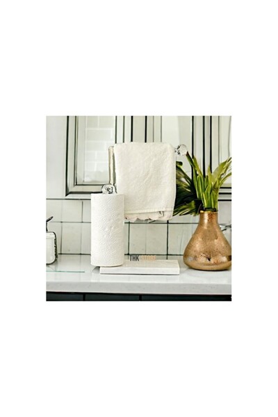 Empressco Stylish Marble Hand and Paper Towel Holder, Crystal Stone Detail, M...