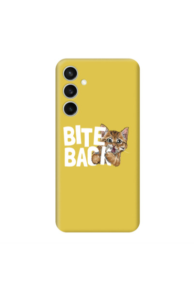Other Samsung S24 Plus bitte back cat Yellow Colored Silicone TPU Θήκη