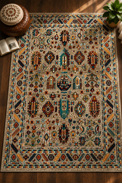 Beyome Afgan Uşak Otantik Vintage Desenli Premium Salon Halısı | El Dokuması ...