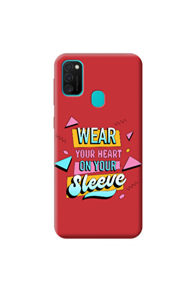 Other Samsung M21 Wear Your Heart Red Colored Silicone TPU Θήκη