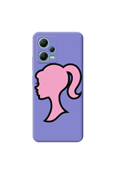Other Xiaomi Redmi Note 12 Pro 5G Line girl Purple Colored Silicone TPU Θήκη