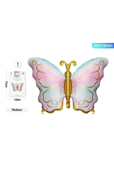 MC Micostore Balon din folie PartyGo Fluture, 79x53cm, degrade pastel, FB0083