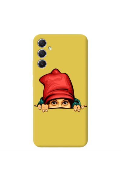 Other Samsung Galaxy A05s Hidden Girl Yellow Colored Silicone TPU Θήκη