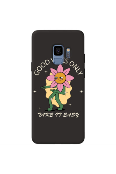 Other Samsung S9 Plus Good Vibes Only Black Colored Silicone TPU Θήκη
