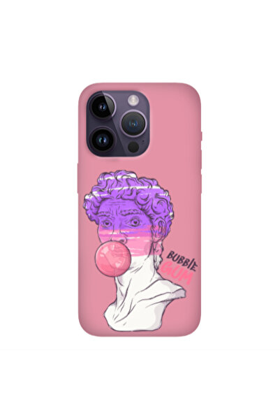 Other Apple iPhone 14 Pro Max Pin Bubble Pink Colored Silicone TPU Θήκη