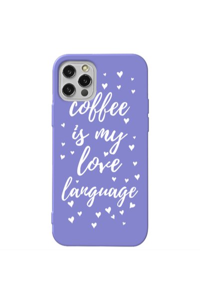 Other Apple iPhone 12 Pro Max Coffe is my love language Purple Colored Silico...