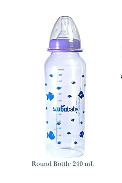 Japlo Scubababy Feeding Bottle with Silicone Teat Nipples (blue fish patterns)