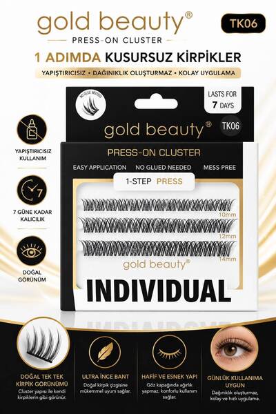 Gold Beauty Indıvıdual Kirpik Kendinden Yapışkanlı Takma Kirpik - Tek Tek Kirpik