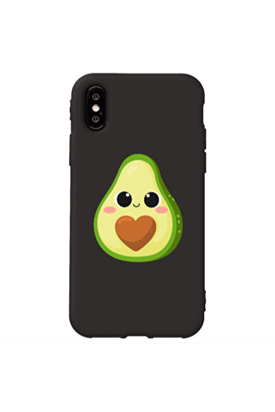 Other Apple iPhone X Baby avocado Black Colored Silicone TPU Θήκη