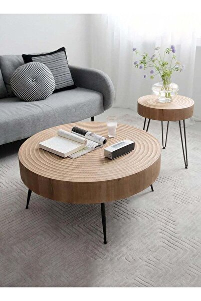 Merry Moments Mega Deal 📣 Solid Wood Table Modern Round Cafe Table Sofa Side...
